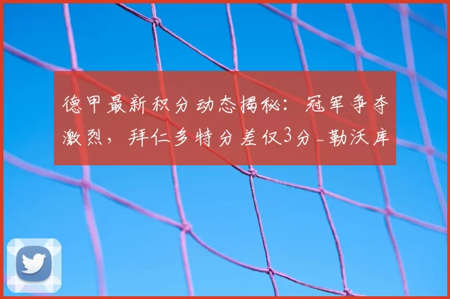 德甲最新积分动态揭秘：冠军争夺激烈，拜仁多特分差仅3分_勒沃库森_比赛_比分